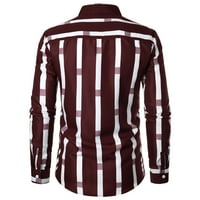 Ležerne majice Striped tiskana majica s dugim rukavima klasična košulja za blube s bluzom