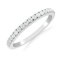 CTTW 10K bijelo zlato okruglo Diamond Micro-Pave Bridal Vjenčani prsten