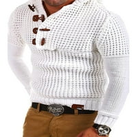 Luxplum mens pleteni džemperi dugih rukava za džemper s duksevima s vratnim duksevima Duks casual pulover