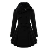 Svijetla ženska jakna s kapuljačom Wool Wool toplo tanka kaput jakna debljine - kaput duga zimska odjeća