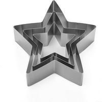 3-komadni prsten za tortu u obliku zvezde od nehrđajućeg čelika u obliku palačinke u obliku zvezde