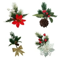 Božićni bobica umjetni borovi DIY Početna grana drveća sa klip mini Garland Decoration