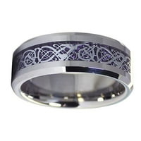 Vjenčani prstenovi za muškarce i žene Srebrni volfram Band srebrni ljubičasti keltski