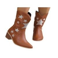 Woolbling West Western Boot vezene cipele šiljaste cipele kravlje cipele Dame Ladies Wide-Calf Moda