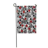 Uzorak crno bijeli i crveni oblikovani trouglovi geometrijske apstraktne vrtne zastave ukrasne zastave