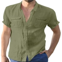 Avamo Muškarci Majica kratkih rukava Okrenite majicu ovratnika Muške obične ljetne košulje Bluza za