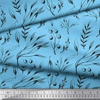 Soimoi plava mahovina Georgette tkanina borovnica listi odštampana zanatska tkanina sa širokim dvorištem