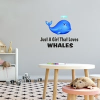 Naljepnice za životinje za njegu Daycare - Razigrani kitov puše vodu WADE kita DIY & Creativetity Dječak Djevojka Zidna naljepnica - Veličina: