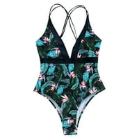 Adviicd kupaći kostim pokrivaju ženske kupaće kostime uzgoj kupaćih kostima za žene, ženski trening bikini set treninga sport sportska kupaonica zelena xl