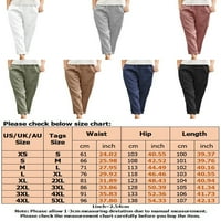 Sanviglor ženske pantalone elastične strugove dno su pune hlače u boji casual svakodnevno sivo xl