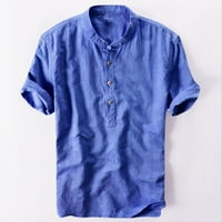 Tking modni ljetni muški hladni i tanak prozračni ovratnik viseći obojenu gradijentnu pamučnu košulju