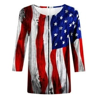 Američki zastava Na vrhu Ženska SAD Zvijezde Stripes Patriotska majica Summer Ležerne prilike Neovisnosti