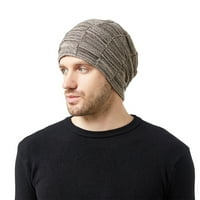 Zimski pleteni šešir palis plus baršunast za zaštitu uši hrpa glava hrpa crna