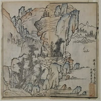Mountain u proljetnom plakatu Ispis u stilu Hwang Yifeng