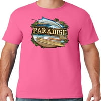 Mens Manu Bay Surf Company Paradise Surf Shack Marlin Majica, 5xl Neon Pink