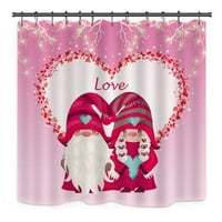 Romantični gnomi za-dnevni tuš sa zavjesom ljubavna srca ružičasta crvena kupaonica zavjese rustikalne