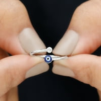 Zli prsten za oči - certificirani prsten za manžetnu moissan za žene, 14k bijelo zlato, SAD 9,00