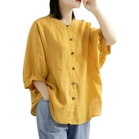 Ženska majica Žene Vintage Tri četvrtina O vrata Plus veličina Top Torp bluza