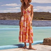 Ljetne haljine za žene Ljeto Ženska plaža Savjete za ljetovanje Suspedersi bez leđa Okrug bez rukava