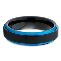 Crni vjenčani prsten, volfram vjenčani prsten, plavi volfram prsten, zaručni prsten, volfram karbidni