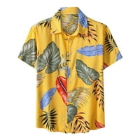 Havajske košulje za muškarce kratki rukav Aloha na plaži na plaži Cvjetni print ljetni casunski gumb
