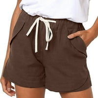 Snoarinske kratke hlače za žene plus veličine crtež casual workout elastični džep struka labave čvrste