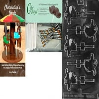 CybRtrayd Saty Ghost Lolly čokoladni plijesan sa čokoladnim snopom, uključuje lizačke štapove i violončeve