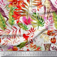 Soimoi ljubičasta mahovina Georgette tkanina od listova, cvjetna i leopard džungla ispisuju tkaninu