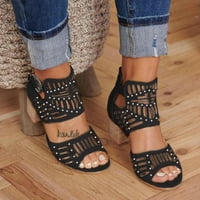 Sandaicd pete sandale za žene sandale pete za žene sandale čvrste prste usta cipele pete modne otvorene