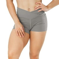 Joga kratke hlače za žene Ženska ležerna sport Solida moda High Strux gamaše Yoga kratke hlače siva