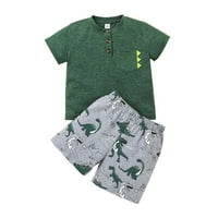 Bullpiano odjeća za dječake 1- godina ljeti kratki rukav crtić Dinosaur majica kratke hlače casual top