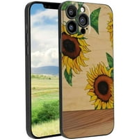Ljeto-suncokret-ploče za drvo - telefon, deginirani za iPhone Pro Case Muške žene, fleksibilan silikonski