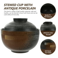 Posuda za keramičku supu potporne posude poklopca parna čaša poslužuju rezanci pare miso porculalan