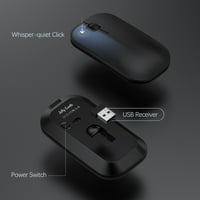 Punjiva bežična tastatura i klipelj za miša, 2,4 GHz Ultra tanka mirna tastatura i miš, za prozore,