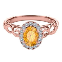 AoneJewelry 1. Carat Diamond Gemstone prsten u 10K čvrstih ruža, bijelog i žutog zlata