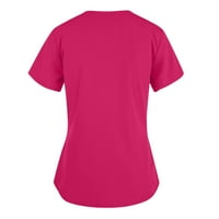 Njoeus majice za žene Ženske košulje Ženske rukave V-izrez Čvrsta boja Kombinezoni djelomično pozicioniranje