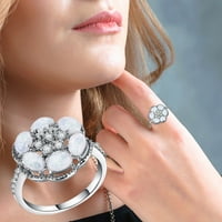 Angažman okrugli rez Zirkoni Žene vjenčani prstenovi Nakit za žene For Woman Full Diamond Dame Ring