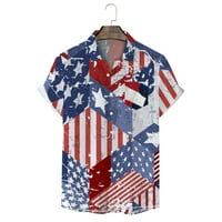 Košulja MENS Modna dana zastava nezavisnosti 3D Digitalni tisak Personalizirani modni rever dugme T