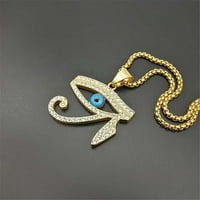Egipatsko oka Horusove privjeske ogrlice za žene muškarci 14k žuto zlato zle oči ogrlica za ledeni izlazak