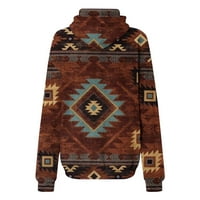 Žene zapadnog azteka geometrijske dukseve etničke grafičke duksere pulover jesen vintage casual labave
