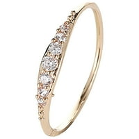 Prsten za ženske angažovanje okruglo rez cirkoni Vjenčanje Jewelry Woman Full Diamond Dame ženski prsten