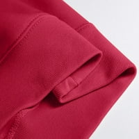 Ketyyh-Chn odjeća za muškarce plus veličine dugih rukava V-izrez Tunic Tunic Crvena, 4xL