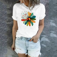 Wendunide T majice za žene suncokretove košulje za žene Slatka maslačka grafika Thirt Ljetni ženski kratki rukav Tee narandžasti xxl