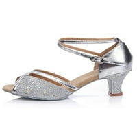 Daeful Women Dance Cipele nateljene latinske cipele otvorene sanduke Ples lagane udobne gležnjeve srebrne
