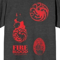 Igra prijestolja zmaja jaje, vatra, krv Ženska tamno siva heather grafički grafikon