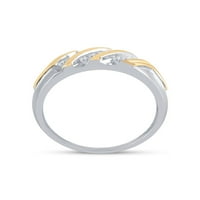 10kt dvotonski zlatni mens okrugli dijamantski vjenčani prsten CTTW