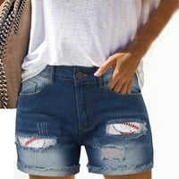 NSENDM kratke hlače za žene Ležerne ljeto Plus Žene Ljetne posteljine kratke hlače Elastični struk Bermuda
