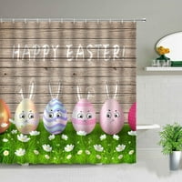 Uskršne tušske zavjese u boji jaje zečji cvijet zeleni biljni kupatilo crtane crtane životinje vodootporna tkanina viseća zavjesa