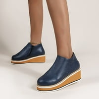 Čizme za žene retro ravne dno cipele casual čizme plus veličina klizanja na dvostrukim patentnim cipelama