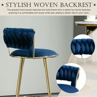 Velvet Counter visine bar stolice za stolice od 2, tapacirana moderna visoka stolica za trpezariju s